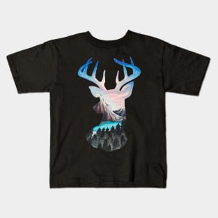 Forest Deer Head Kids T-Shirt